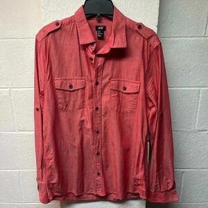 H&M Long Sleeve Casual Button-Down Shirts for Men. Size Medium